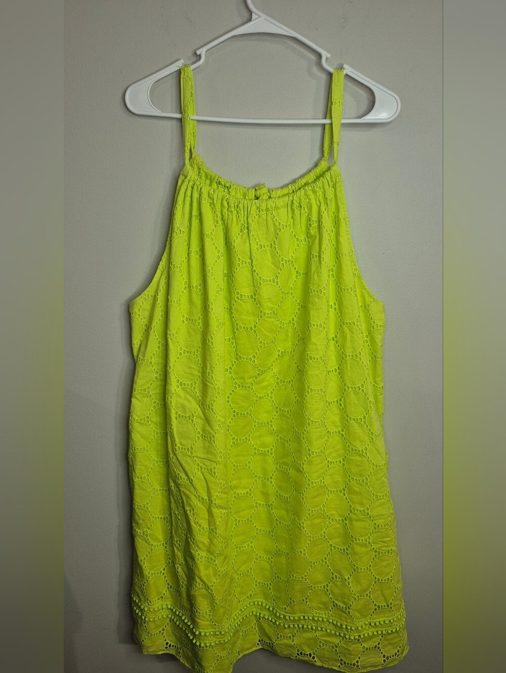 crown & ivy Neon Lime Eyelet Dress